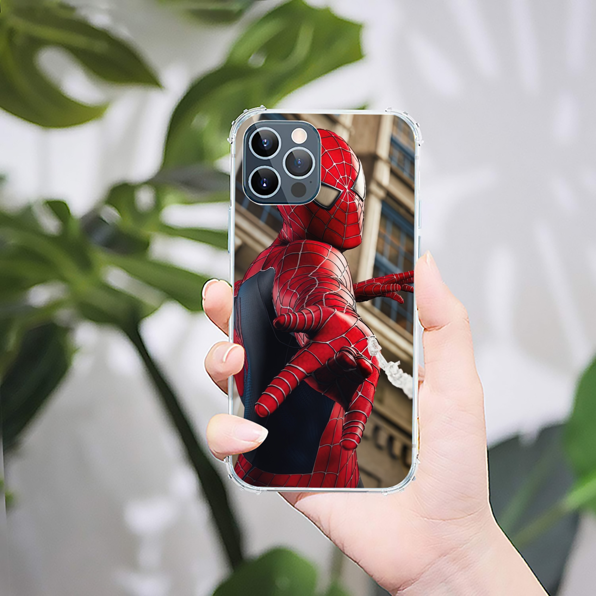 （画像用） Spider Man スパイダーマン 【iPhone 12シリーズ対応】透明スマホケース（クリアソフトケース）
